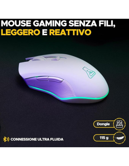 GAMING MOUSE WIRELESS - 6400 DPI - WHITE