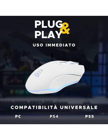 GAMING MOUSE WIRELESS - 6400 DPI - WHITE