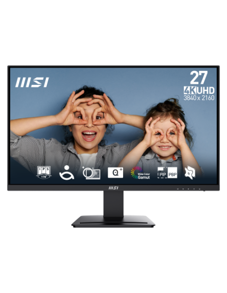 MSI MONITOR PRO MP273U. 27" (69 cm). PLANO. IPS. 3840X2160 (UHD). 16:09. 60HZ. NEGRO