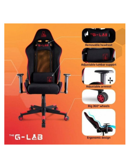 (D)THE G-LAB GAMING CHAIR ERGONOMIC-SIZE XL - RED (KS-OXYGEN-XL-RED)