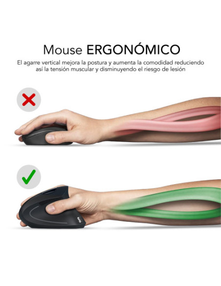 SUBBLIM GLIDE VERTICAL ERGO DUAL MOUSE BATTERY B