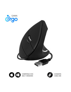 SUBBLIM GLIDE VERTICAL ERGO WIRED MOUSE BLACK
