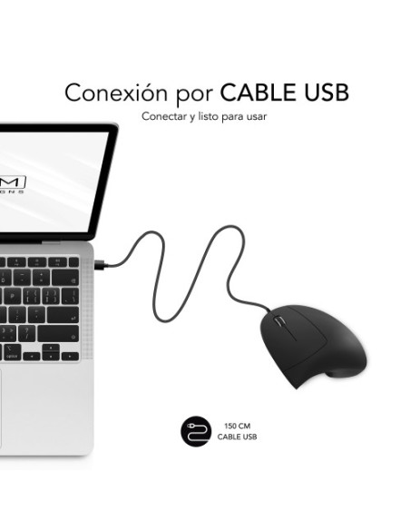 SUBBLIM GLIDE VERTICAL ERGO WIRED MOUSE BLACK