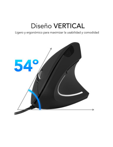 SUBBLIM GLIDE VERTICAL ERGO WIRED MOUSE BLACK
