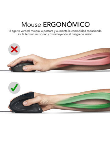 SUBBLIM GLIDE VERTICAL ERGO WIRED MOUSE BLACK