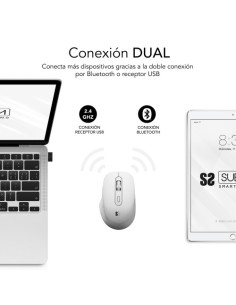 SUBBLIM CURVE ERGO DUAL MOUSE BATTERY WHITE 2