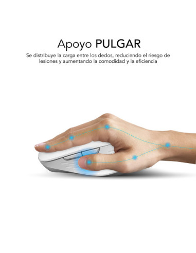 SUBBLIM CURVE ERGO DUAL MOUSE BATTERY WHITE