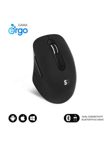 SUBBLIM CURVE ERGO DUAL MOUSE BATTERY BLACK