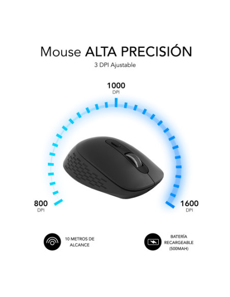 SUBBLIM CURVE ERGO DUAL MOUSE BATTERY BLACK