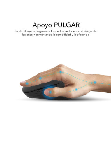 SUBBLIM CURVE ERGO DUAL MOUSE BATTERY BLACK