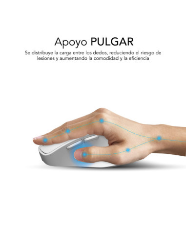 SUBBLIM COMFORT ERGO DUAL MOUSE BATTERY WHITE