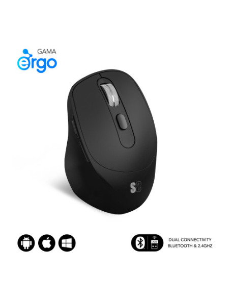 SUBBLIM COMFORT ERGO DUAL MOUSE BATTERY BLACK