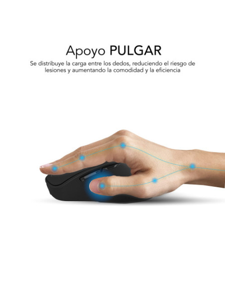 SUBBLIM COMFORT ERGO DUAL MOUSE BATTERY BLACK