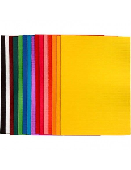 HOJA DE CARTÓN ONDULADO 50X65CM 180G VARIOS COLORES
