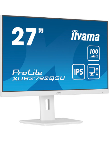 MONITOR IIYAMA 27"/2560 x 1440/3.7 MPX/WQHD/100Hz/250CD/16:9/HDMI/LED/BLANCO