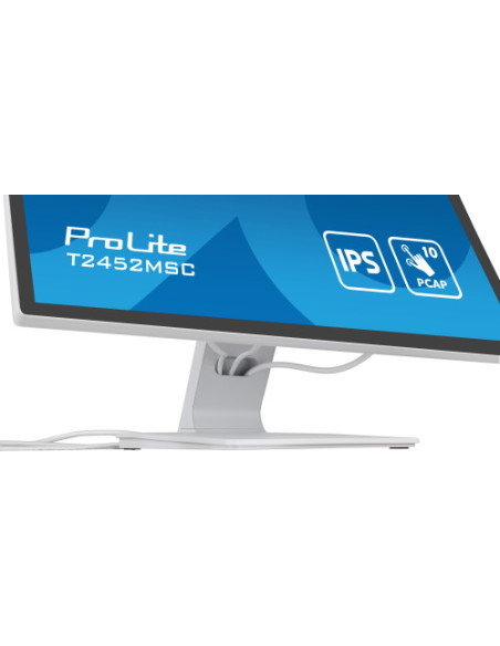 MONITOR IIYAMA 24" WHITE BONDED PCAP 10P TOUCH, 1920X1080, IPS-PANEL, FLAT BEZEL FREE GLASS FRONT, HDMI, DISPLAYPORT, 360CD/M² (