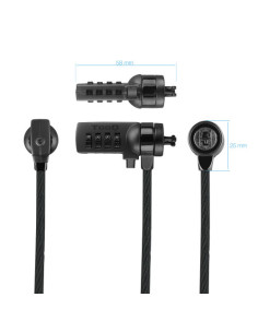 TOOQ CABLE DE SEGURIDAD CON COMBINACION PARA PORTATILES 1.5 M GRIS OSCURO (TQCLKC0015-G) 2