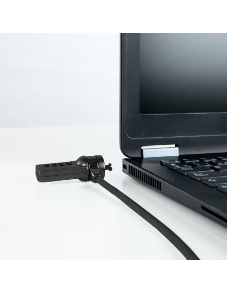 TOOQ CABLE DE SEGURIDAD CON COMBINACION PARA PORTATILES 1.5 M GRIS OSCURO (TQCLKC0015-G)