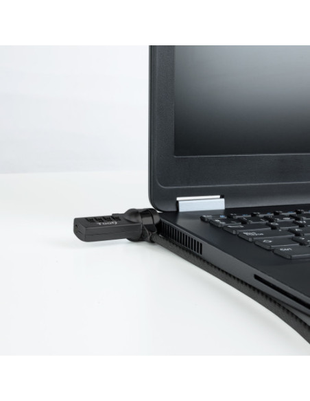 TOOQ CABLE DE SEGURIDAD CON COMBINACION PARA PORTATILES 1.5 M GRIS OSCURO (TQCLKC0015-G)