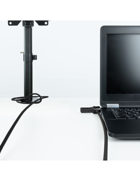 TOOQ CABLE DE SEGURIDAD CON COMBINACION PARA PORTATILES 1.5 M GRIS OSCURO (TQCLKC0015-G)