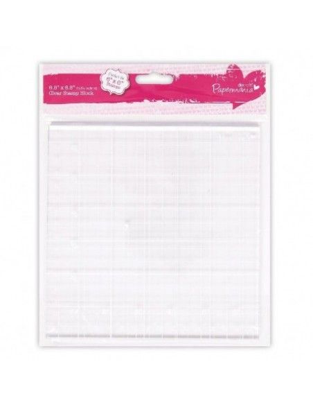 BLOQUE ACRILICO PARA SELLOS SILICONA PAPERMANIA 16,5X16,5CMX9MM