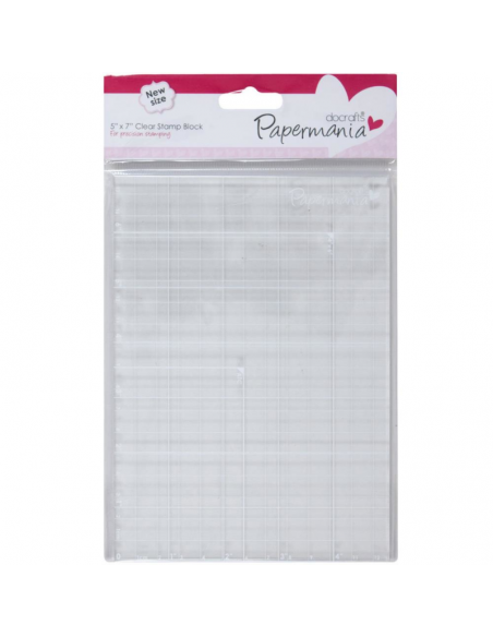 BLOQUE ACRILICO PARA SELLOS SILICONA PAPERMANIA 18X12.5CMX9MM