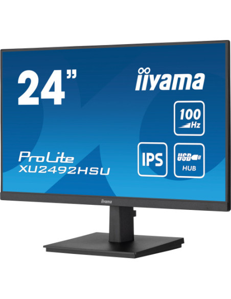 MONITOR IIYAMA 24" PROLITE SLIM XU2492HSU-B6, IPS, 100HZ, 0,4 MS, USB, HDMI, DISPLAYPORT, ALT 2x2W, INCLI