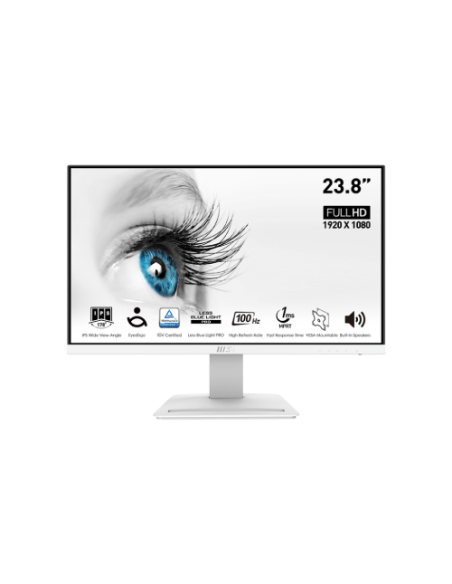 MSI MONITOR PRO MP243XW. 23.8” (60CM). PLANO. IPS. 1920 X 1080 (FHD). 100HZ. BLANCO