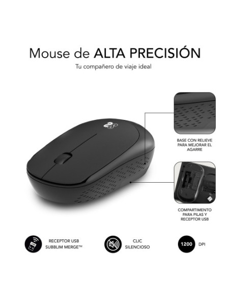 ALFOMBRILLA CON RATÓN HARMONY PACK MOUSEPAD XL + WIRELESS MOUSE BLACK