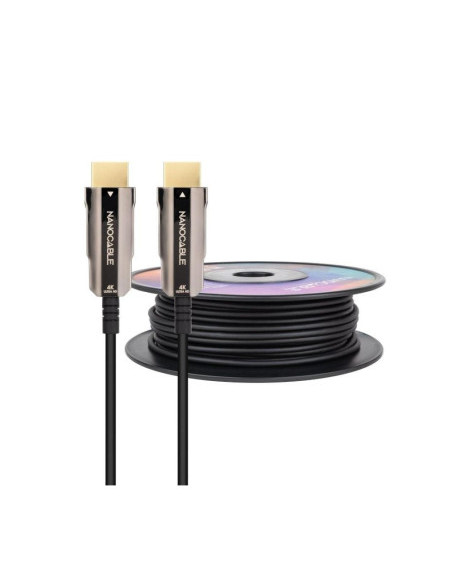 NANOCABLE CABLE HDMI V2.0 AOC 4K@60HZ 18Gbps NEGRO 100 M NANOCABLE CABLE HDMI V2.0 AOC 4K@60HZ 18Gbps NEGRO 100 M
