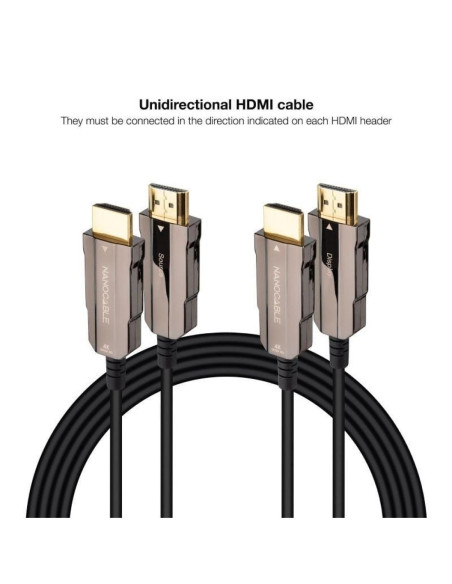 NANOCABLE CABLE HDMI V2.0 AOC 4K@60HZ 18Gbps NEGRO 60 M NANOCABLE CABLE HDMI V2.0 AOC 4K@60HZ 18Gbps NEGRO 60 M