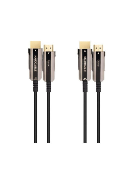 NANOCABLE CABLE HDMI V2.0 AOC 4K@60HZ 18Gbps NEGRO 20 M NANOCABLE CABLE HDMI V2.0 AOC 4K@60HZ 18Gbps NEGRO 20 M