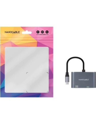 NANOCABLE CONVERSOR USB-C/M A HDMI/H-VGA/H 4K...