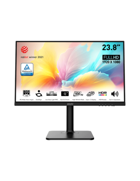 MSI MONITOR MODERN MD2412P. 23.8” (60CM). PLANO. IPS. 1920X1080 (FHD). 100HZ. NEGRO