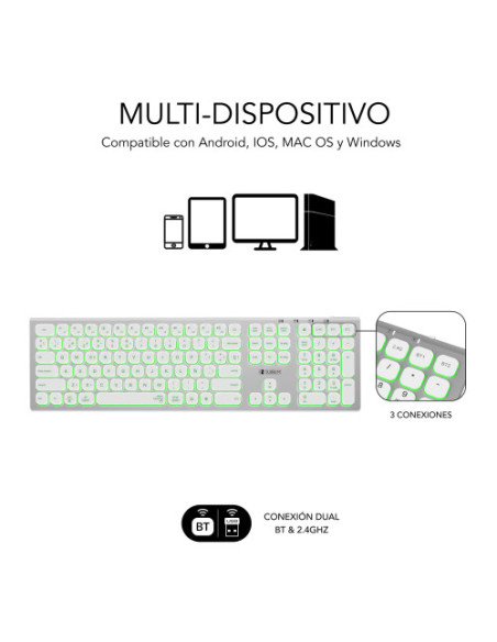 TECLADO BLUETOOTH/2.4G MASTER ILUMINADO EXT P/B