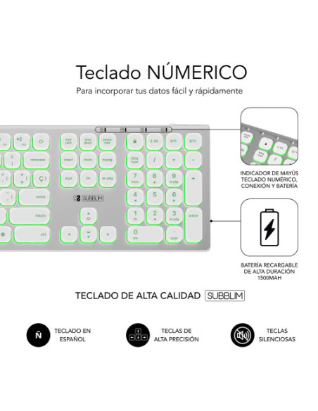 TECLADO BLUETOOTH/2.4G MASTER ILUMINADO EXT P/B