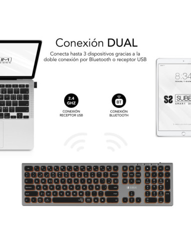 TECLADO BLUETOOTH/2.4G MASTER ILUMINADO EXT G/N
