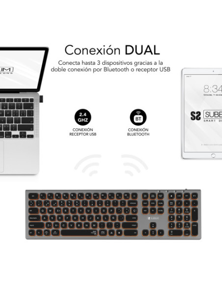 TECLADO BLUETOOTH/2.4G MASTER ILUMINADO EXT G/N