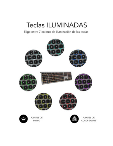 TECLADO BLUETOOTH/2.4G MASTER ILUMINADO EXT G/N