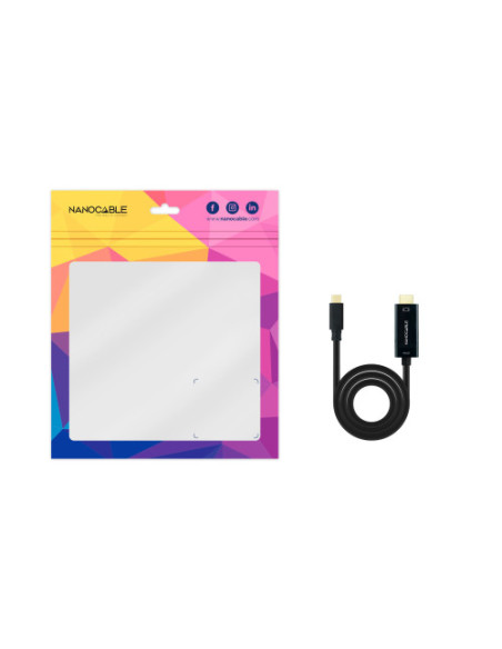 NANOCABLE CABLE NANOCABLE CONVERSOR USB-C A HDMI 1.4 4K@30HZ 1.8 M, NEGRO