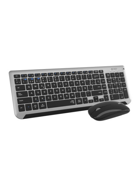 TECLADO CON RATÓN BLUETOOTH + 2.4G COMBO DUAL PRESTIGE EXTENDIDO GRIS/NEGRO