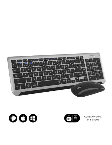 TECLADO CON RATÓN BLUETOOTH + 2.4G COMBO DUAL...