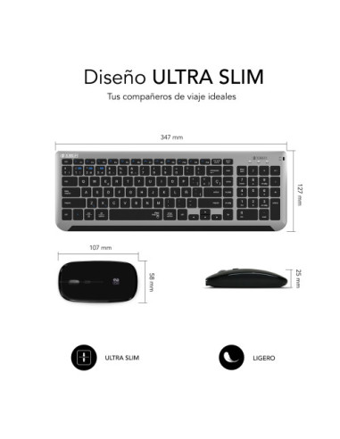 TECLADO CON RATÓN BLUETOOTH + 2.4G COMBO DUAL...