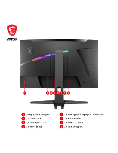 MSI MONITOR MAG 275CQRF QD . 27" (69 CM). CURVO...