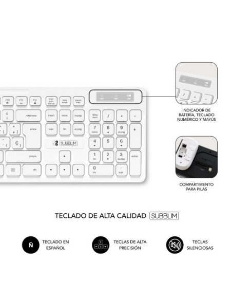 COMBO BUSINESS SLIM SILENCIOSO WIRELESS2.4G BLANCO