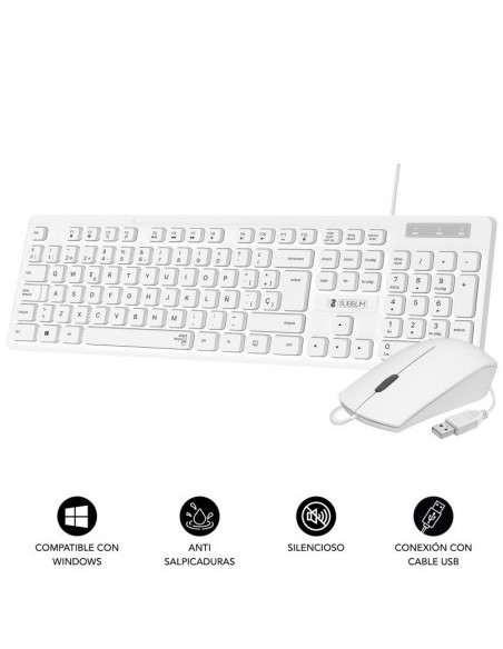 COMBO BUSINESS SLIM SILENCIOSO CABLE USB BLANCO