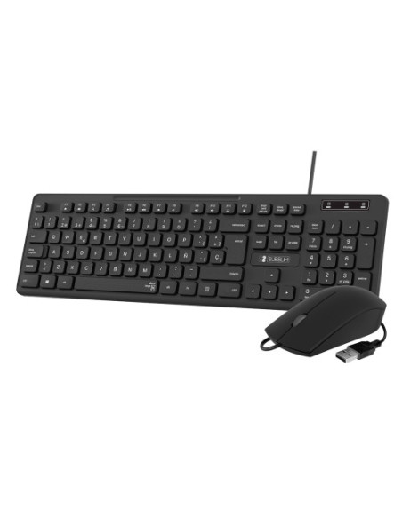 TECLADO DELGADO Y RATÓN COMBO BUSINESS SLIM SILENCIOSO CABLE USB NEGRO TECLADO DELGADO Y RATÓN COMBO BUSINESS SLIM SILENCIOSO CABLE USB NEGRO