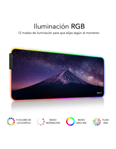 ALFOMBRILLA RATON LUZ LED PREMIUM LED RGB MOUNT...