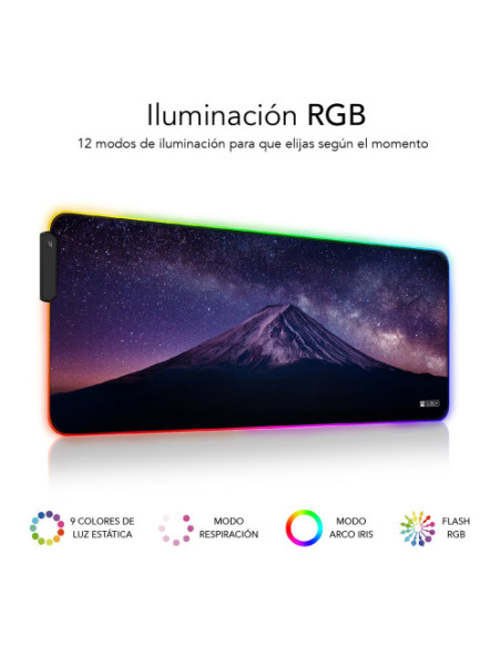ALFOMBRILLA RATON LUZ LED PREMIUM LED RGB MOUNT 800X300X4