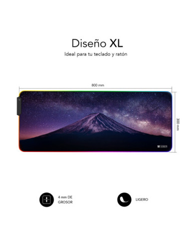 ALFOMBRILLA RATON LUZ LED PREMIUM LED RGB MOUNT...